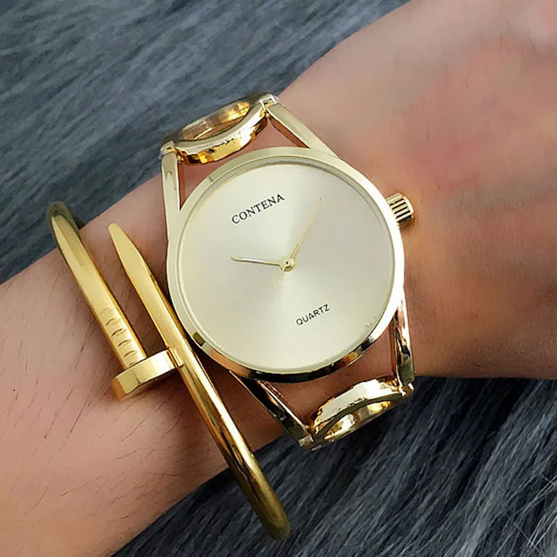 Женские наручные часы Contena уникальный дизайн нержавеющая сталь стразы браслет 2019