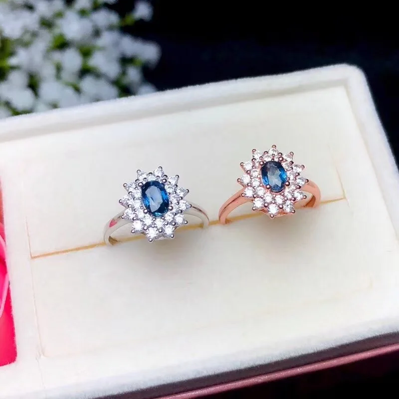 

Classic ring, natural sapphire ring, 925 Sterling silver, simple and delicate, lady's ring