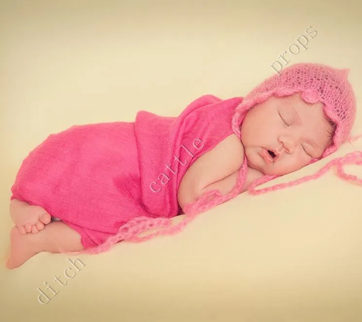 Newborn photography props Handcraft Baby hand Knit Mohair Bonnet on Shower Gift Photography Props hats | Детская одежда и обувь