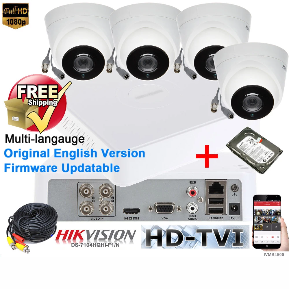 Hikvision оригинальный английский аналоговый TVI DS 2CE56D0T IT3 HD 1080 P ИК купольная Камера
