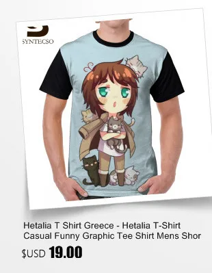 Hetalia футболка APH Greece Cat Футболка большого размера Базовая графическая футболка полиэфирная Мужская футболка с коротким рукавом забавная Футболка с принтом