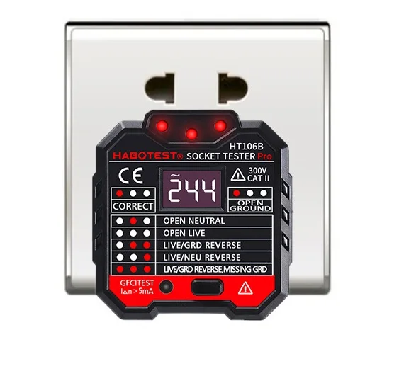HT106B HT106D HT106E цифровой дисплей Разъем тесты er plug полярности фазы контрольный детектор напряжение тесты multi-function electroscope