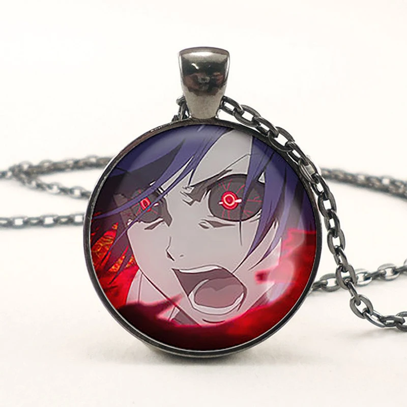 Аниме Токийский Гуль Touka Kaneki Ken Rize Kamishiro косплей подарок для влюбленных черная Подвеска Ожерелье Бижутерия со стеклянными кабошонами - Окраска металла: as show