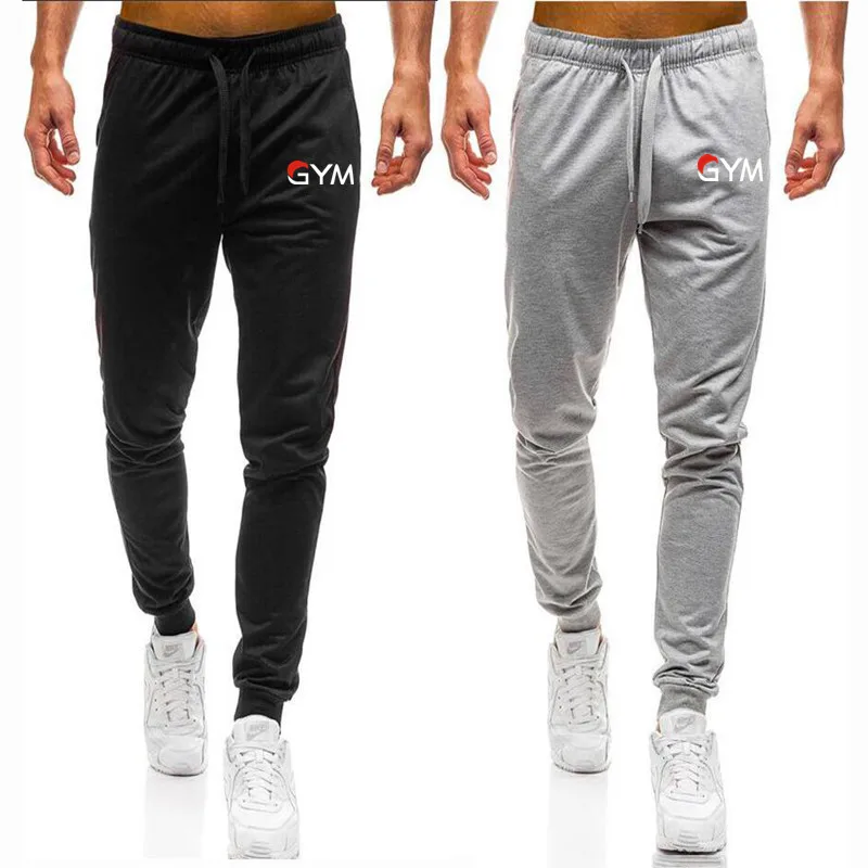 Мужские Спортзалы бодибилдинг тренировочные хлопковые брюки Беговые в