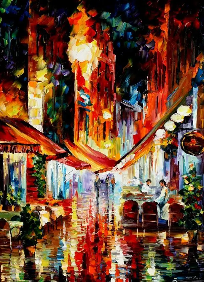 

Painting for sale Colorful oil paintings Canvas brussels before night starts Modern Fine Art Home Decor High quality Handpainted