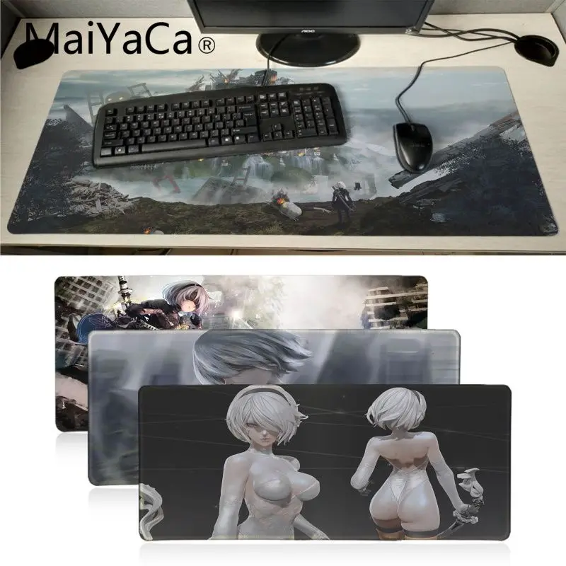 Простая резиновая мышь Maiyaca NieR Automata YoRHa прочный Настольный коврик для мыши супер