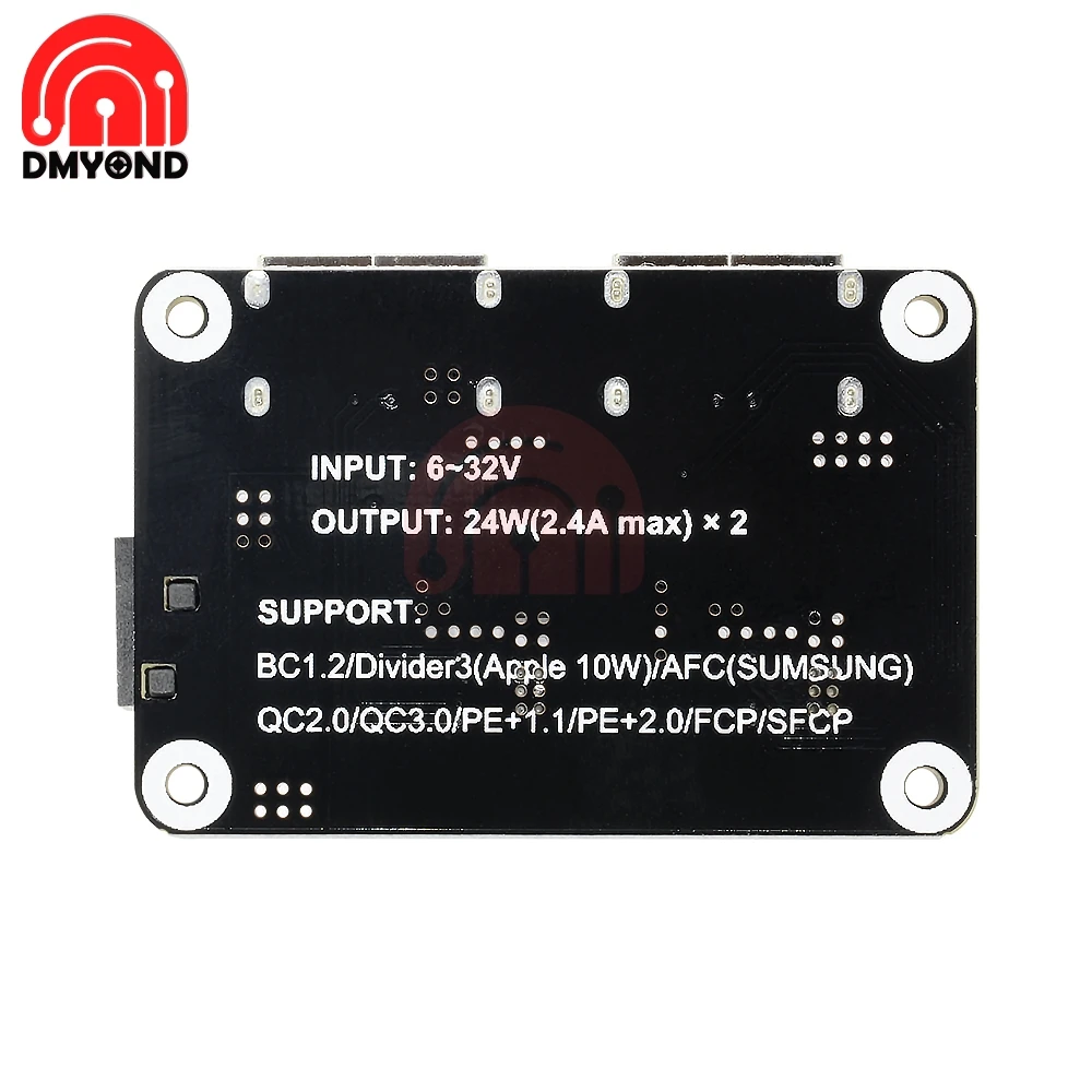 QC 2 0 3 двойной USB быстрое зарядное устройство понижающий модуль вход 6 в 30
