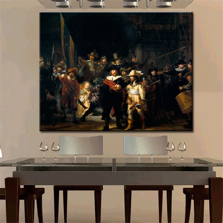 Рембрандт харменс Ван Рейн ночью Watch1642 картина на стену для комнаты маслом wall art
