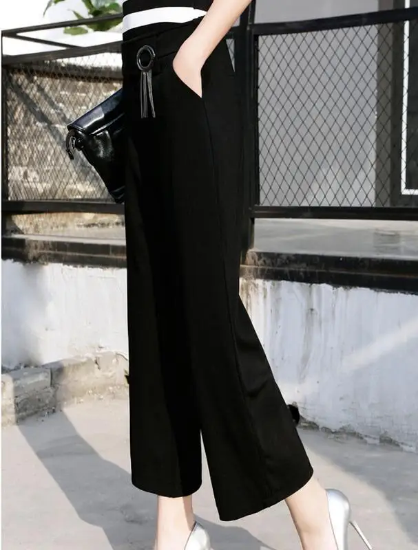 S-4XL хит продаж весенние женские новые модные штаны повседневные тонкие широкие