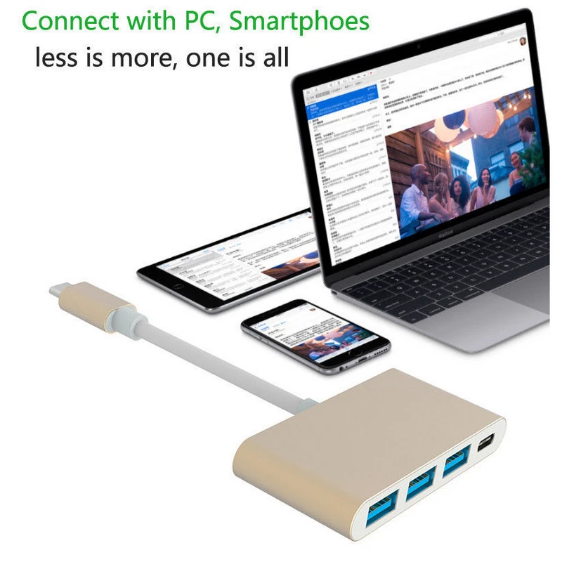 Mayitr Thunderbolt 4 порта тип-c к тип-c 3 usb порта концентратор 2 цвета USB3.0 USB2.0 тип-c зарядное устройство адаптер для Macbook
