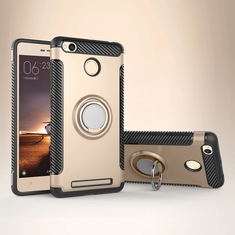 Для Xiao mi Red mi 3 S чехол с кольцом для пальца Xao mi xiomi Red mi 3 S 3 Pro противоударный полный Чехол 3 S Автомобильный держатель Стенд Магнитный Корпус