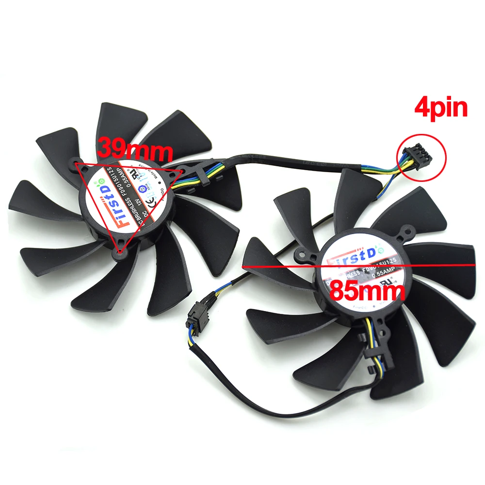 Вентилятор охлаждения FD9015U12S XFX HD7970 2 шт./лот 85 мм 4Pin для Sapphire HD7950 Vapor X GHz Edition
