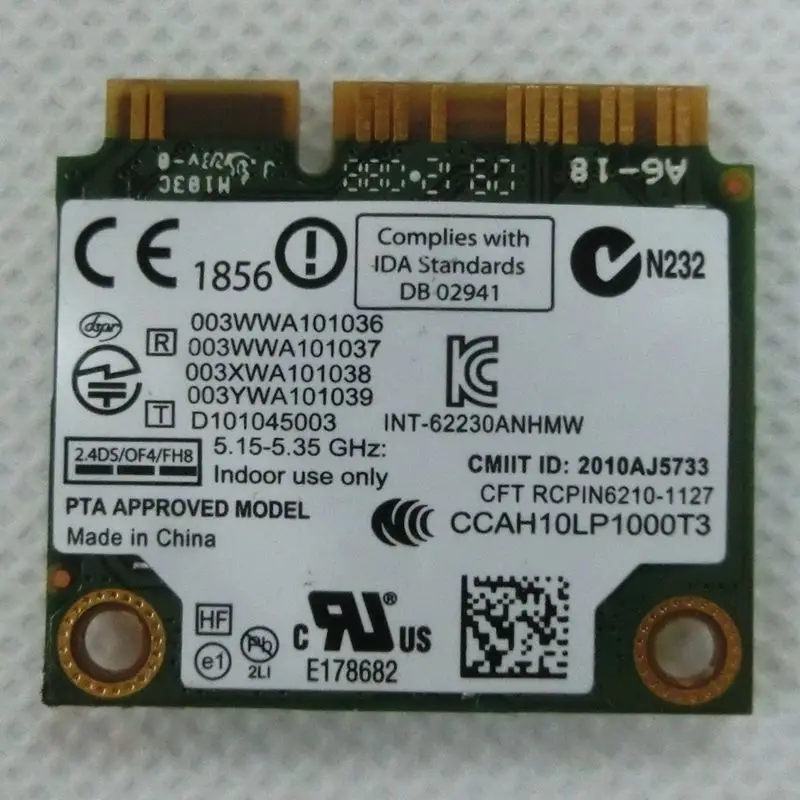 Оригинальная Новинка Половина мини PCI E карта intel 6230 62230ANHMW Беспроводная Экспресс