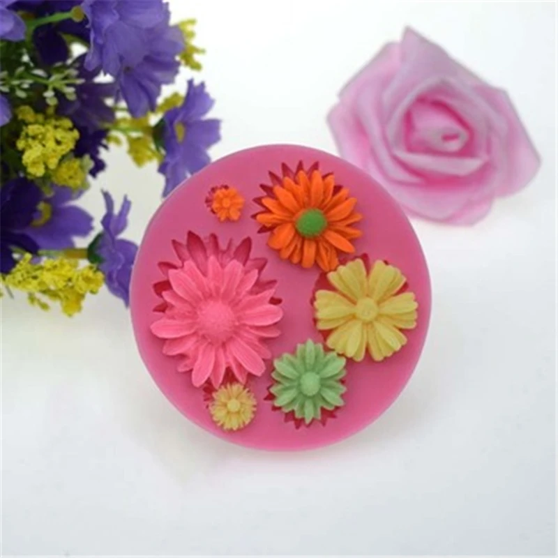 Силиконовые формы 3D Цветочная форма для мыла выпечки тортов с помадной начинкой