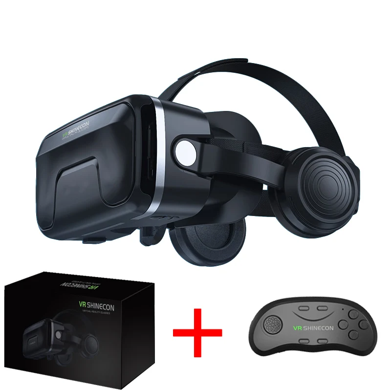 Новинка VR shinecon 6,0, гарнитура, обновленная версия, Очки виртуальной реальности, 3D очки VR, гарнитура для шлема, игровая коробка, игровая коробка - Цвет: Bundle 4