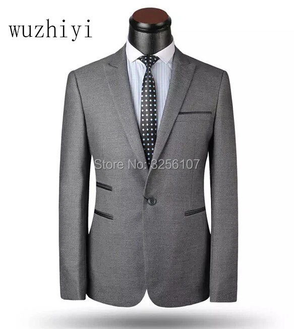 Wuzhiyi 2017 Горячая Распродажа обтягивающие мужские формальные костюмы Мужской