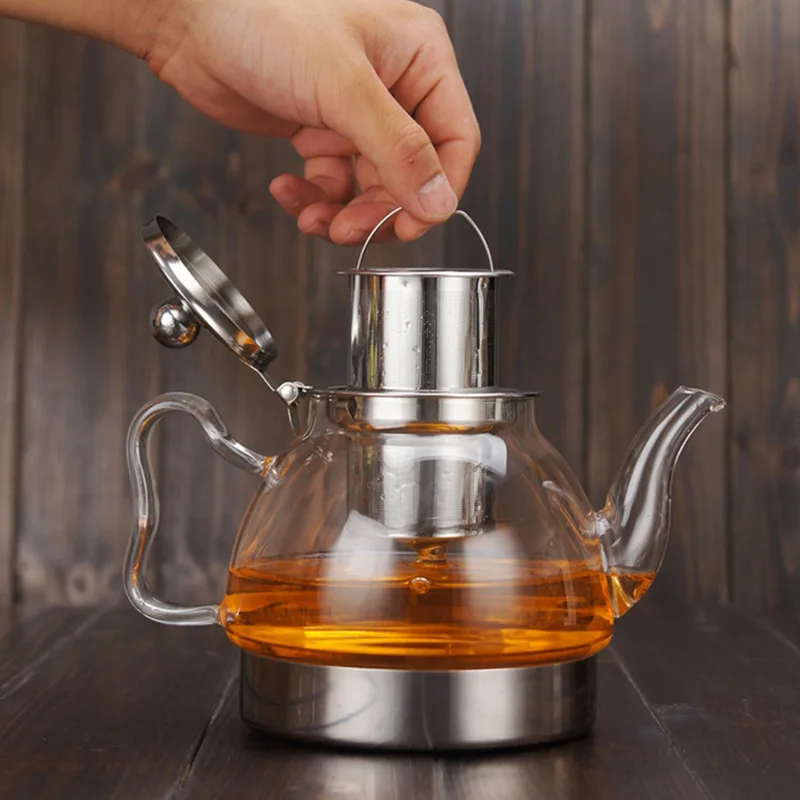 UPORS стеклянный чайник с Infuser высокой термостойкостью микроволновый съемный сито