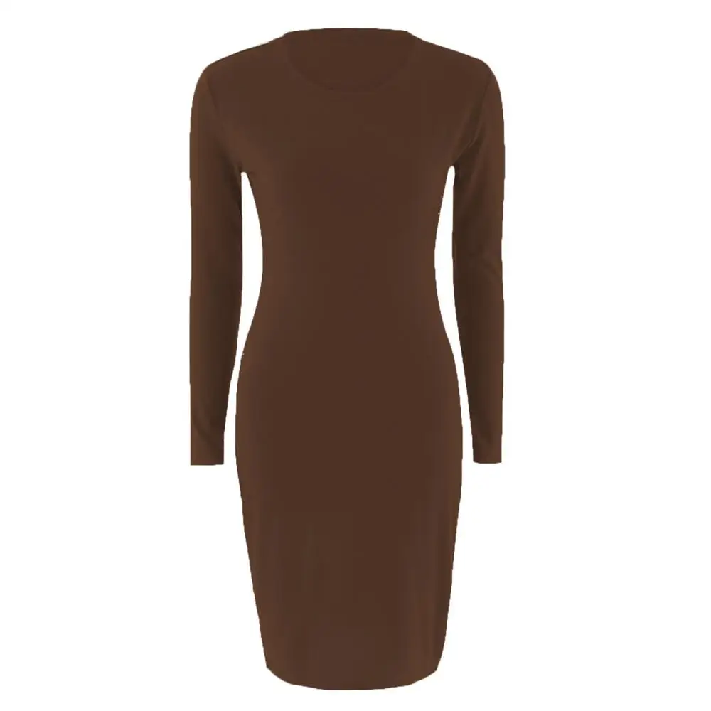 053Coffee Женское платье Vestido с коротким рукавом тонкое облегающее платье туника вырез лодочкой Повседневное платье карандаш новое поступление - Цвет: 053Coffee