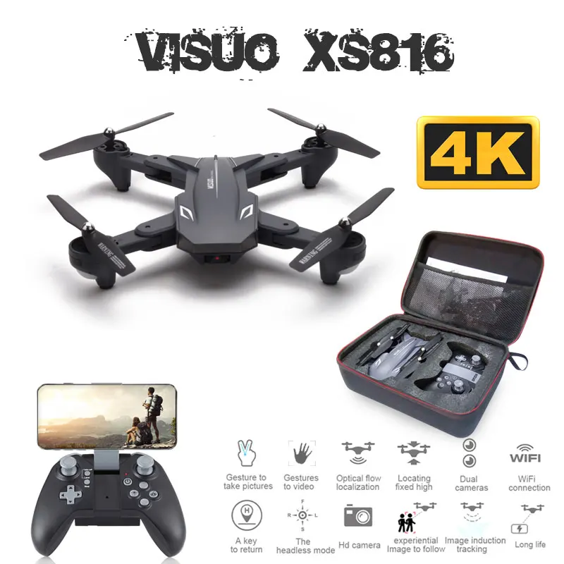 Дрон Радиоуправляемый Visuo XS816 4K 720P Wi Fi FPV|Радиоуправляемые самолеты| |