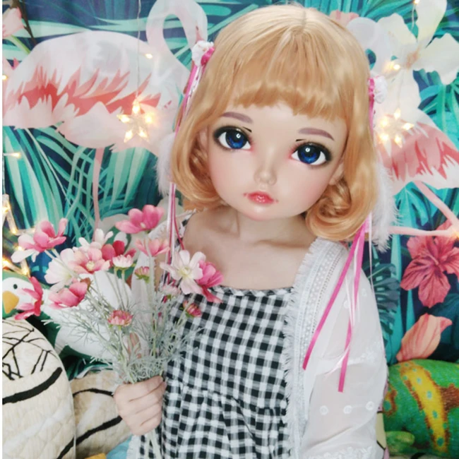 

(Tao-06)Female Sweet Girl Resin Half Head Kigurumi BJD Mask Cosplay Japanese Anime Role Lolita Mask Crossdress Doll Mask