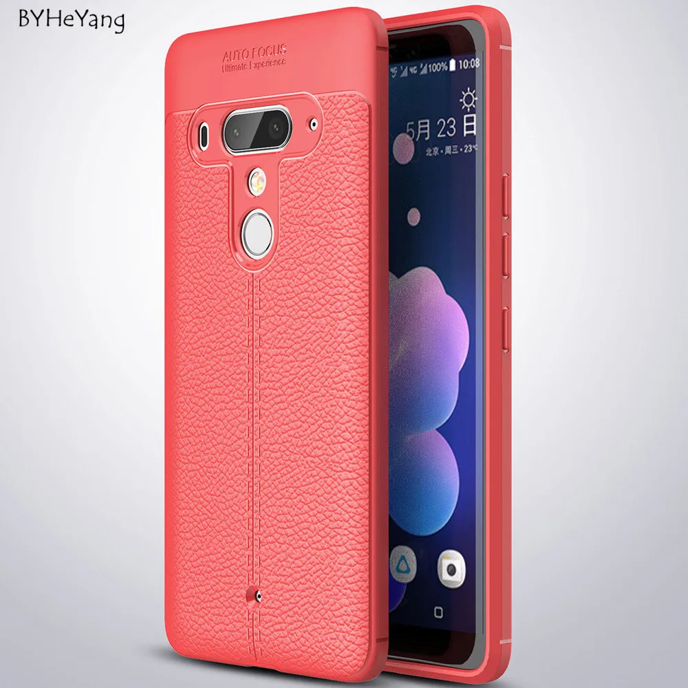 BYHeYang для HTC U12 Plus чехол + 6 0 "Роскошный Личи мягкий силиконовый кожаный U 12 телефон