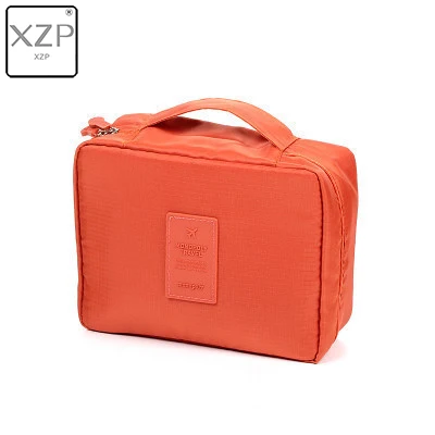 Orange XZP сумка для макияжа для девушек, женская косметичка, моющаяся косметичка, органайзер для макияжа, сумка для хранения, сумка для дорожного набора, много карманов, женская сумка - Color: Orange