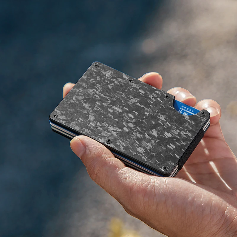 NewBring тонкий абстрактная текстура углеродное волокно держатель для карт Кредитная карта ID RFID Блокировка Кошелек передний карман подарок EDC минималистский