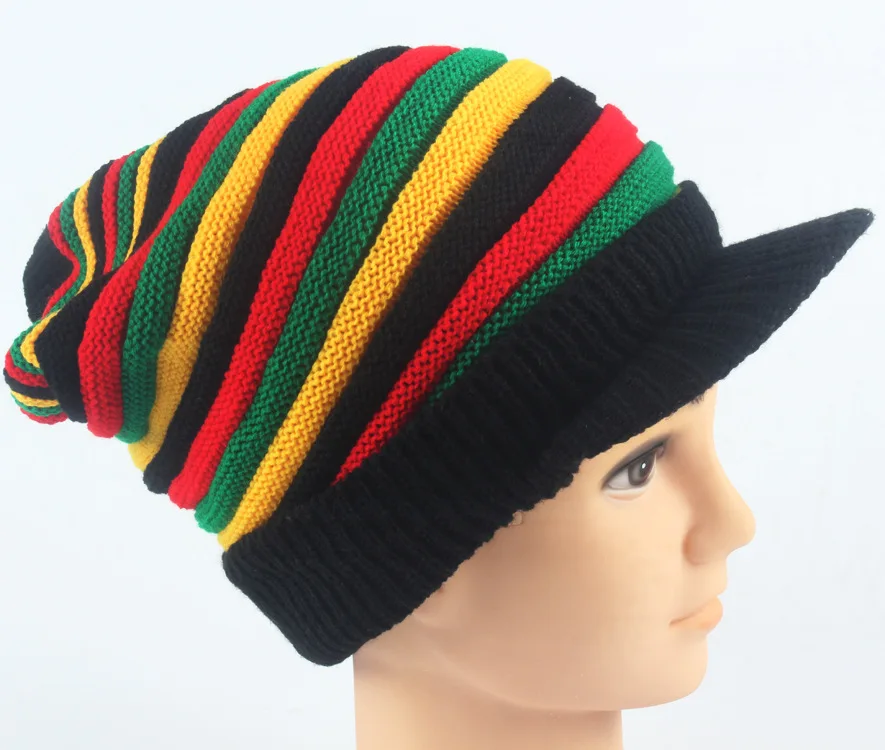 Разноцветные Bob Marley Jamaica Rasta Beanie Теплые шапки и кепки зимние