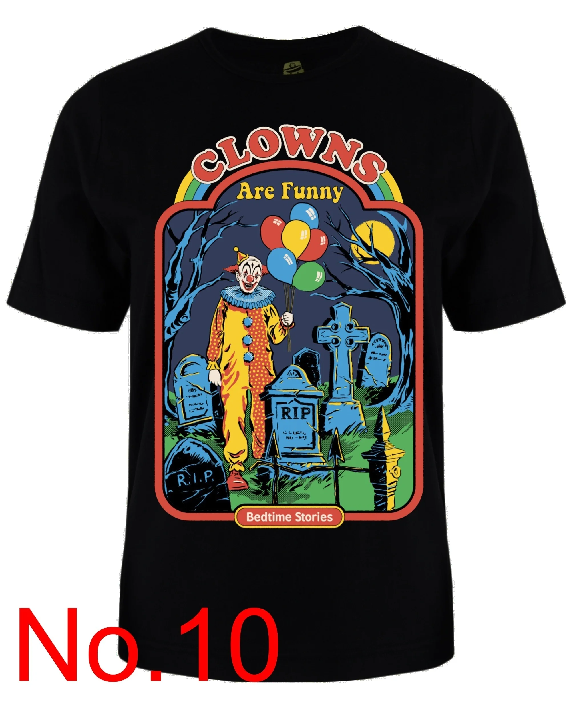 black-10 clowns Kuakuayu HJN 1 шт. крутая модная летняя повседневная футболка с демонами для женщин и мужчин забавная футболка с кольцом ностальгия милый черный - Цвет: black-10 clowns