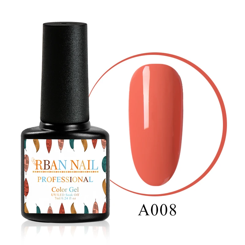 M30008 RBAN NAIL 7 мл чистый Гель-лак для ногтей замачиваемый УФ светодиодный Гель-лак Стойкий черный белый розовый основа для ногтей Гель-лак для маникюра - Цвет: M30008