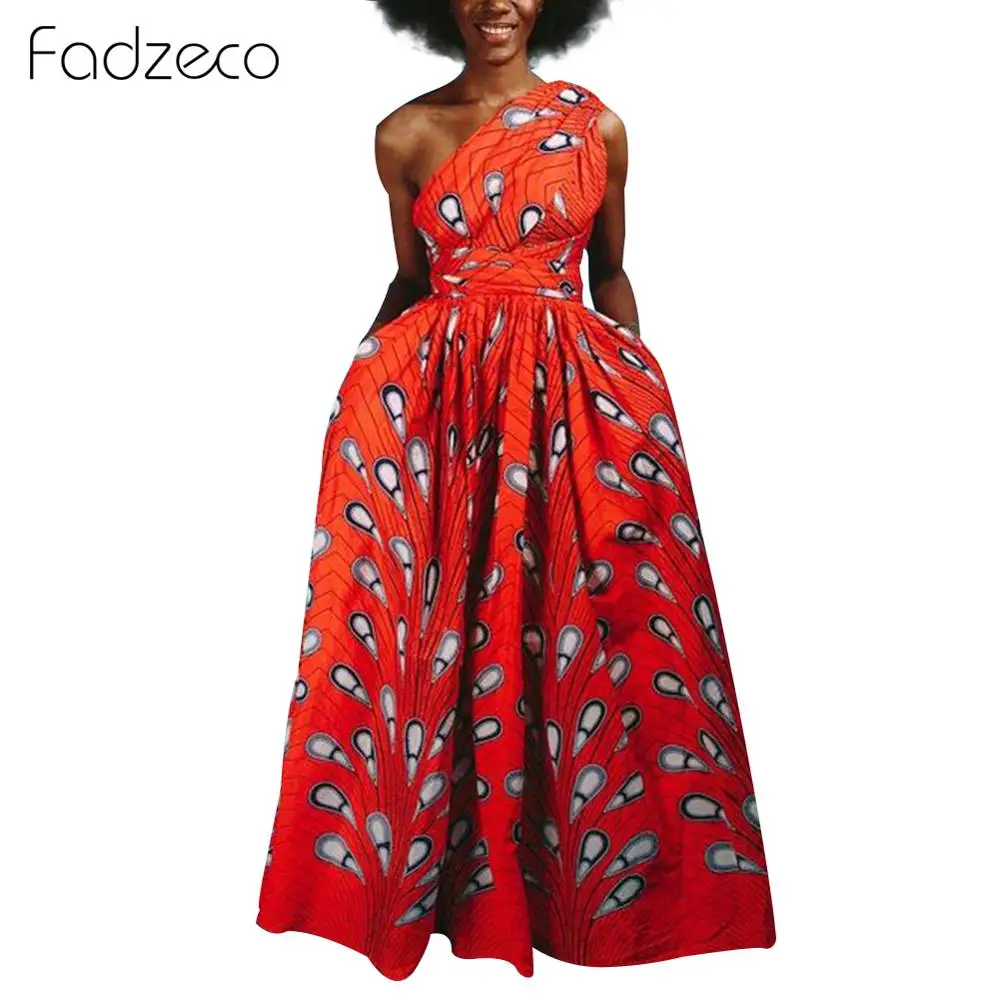 Fadzeco African Dresses for Women Dashiki Sexy Floral Print High Waist Multi-Way Long Maxi Dress Summer Tribal Bandage | Тематическая
