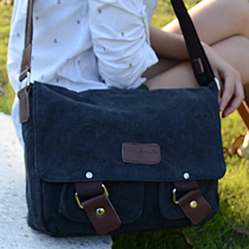 Мужская Холщовая Сумка Кроссбоди AUGUR винтажная военная сумка мессенджер большая