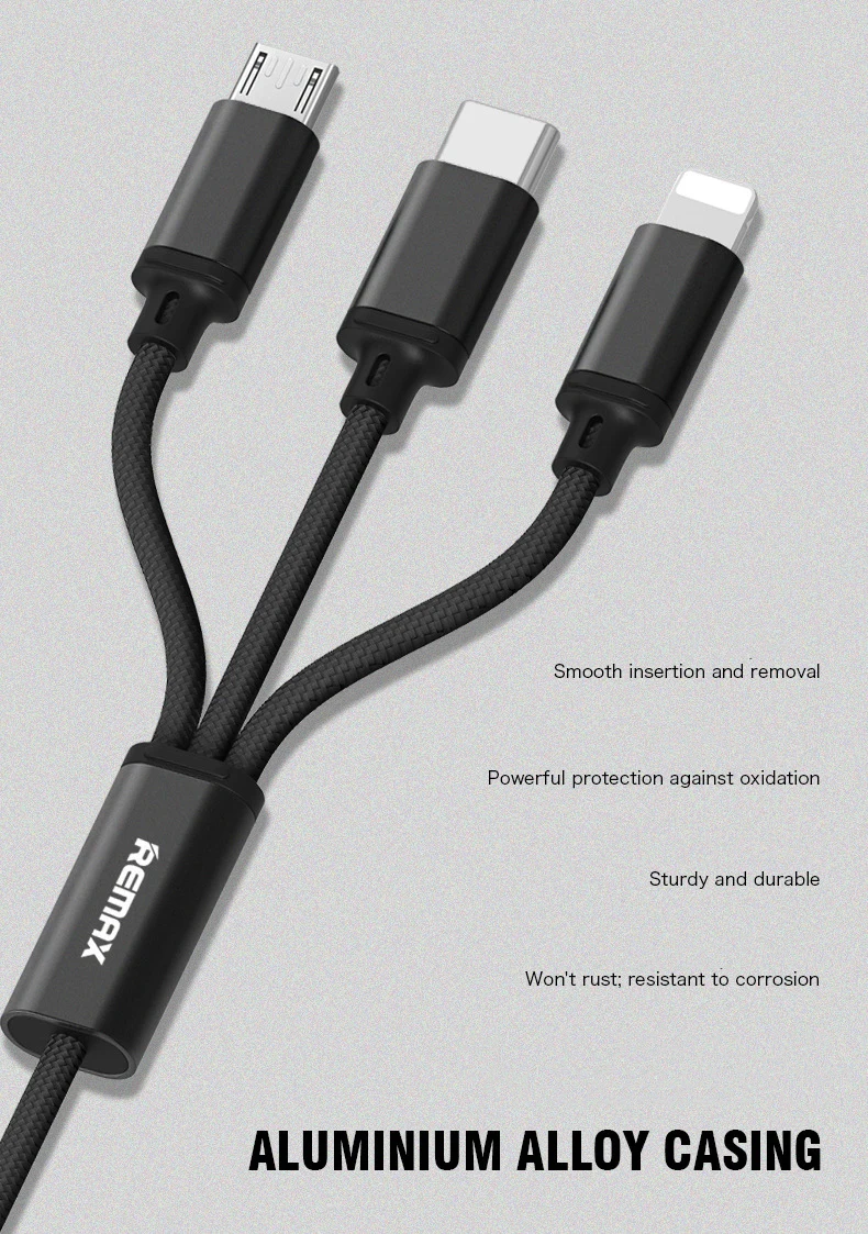 Remax 3 в 1 USB кабель для передачи данных type C кабель для быстрой зарядки для iPhone 6 6S samsung S8 S9 Plus xiaomi mini 8 huawei p20 lite sony