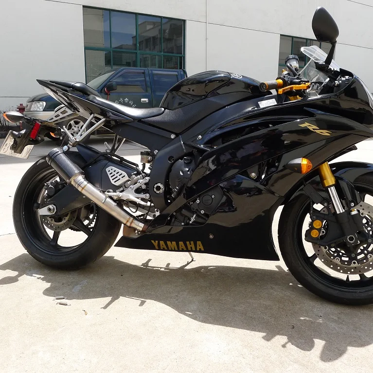 Выхлопная труба мотоцикла для Yamaha YZF-R6 глушитель для YZF R6 escape глушитель из углеродного волокна и титановая средняя Соединительная труба