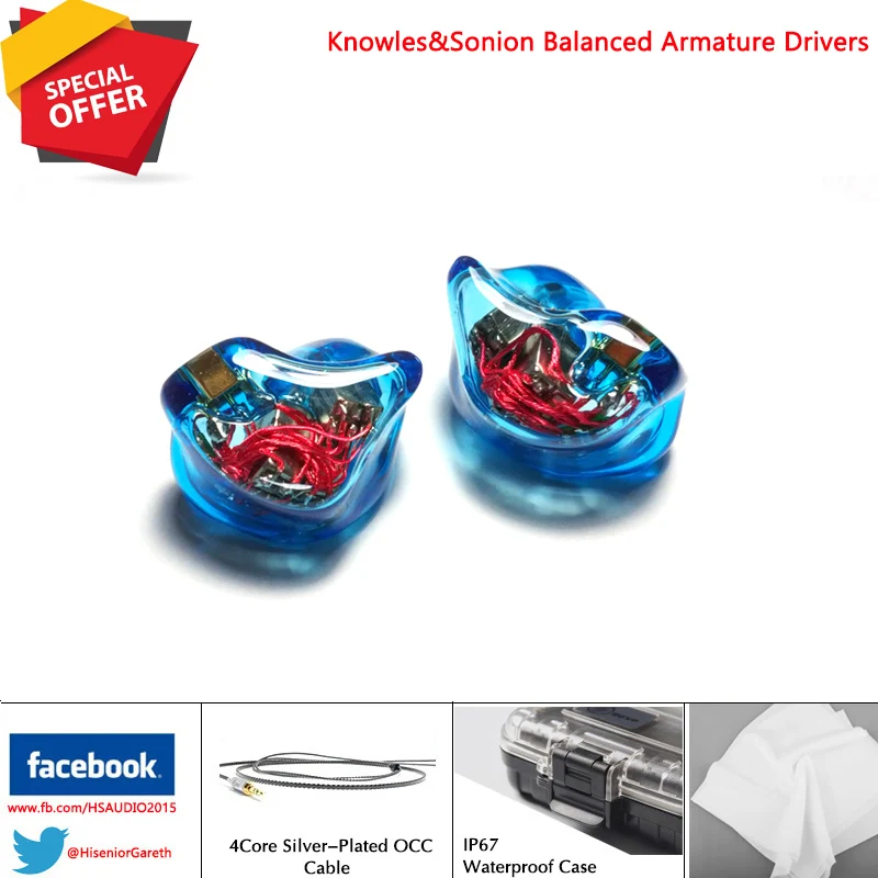 Hisenior T6 12 единиц балансный CIEM Custom Fit в ухо Мониторы Шум шумоподавления наушники