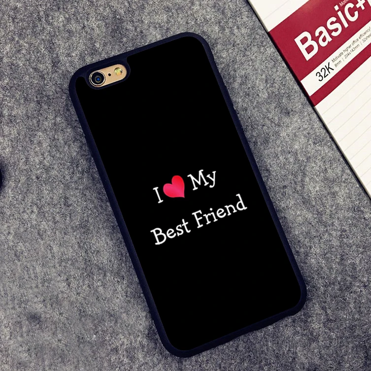 I love my best friends red heart Soft Silicone case Cover For iPhone X 8 7 7Plus 6 6S Plus 5 5S SE |