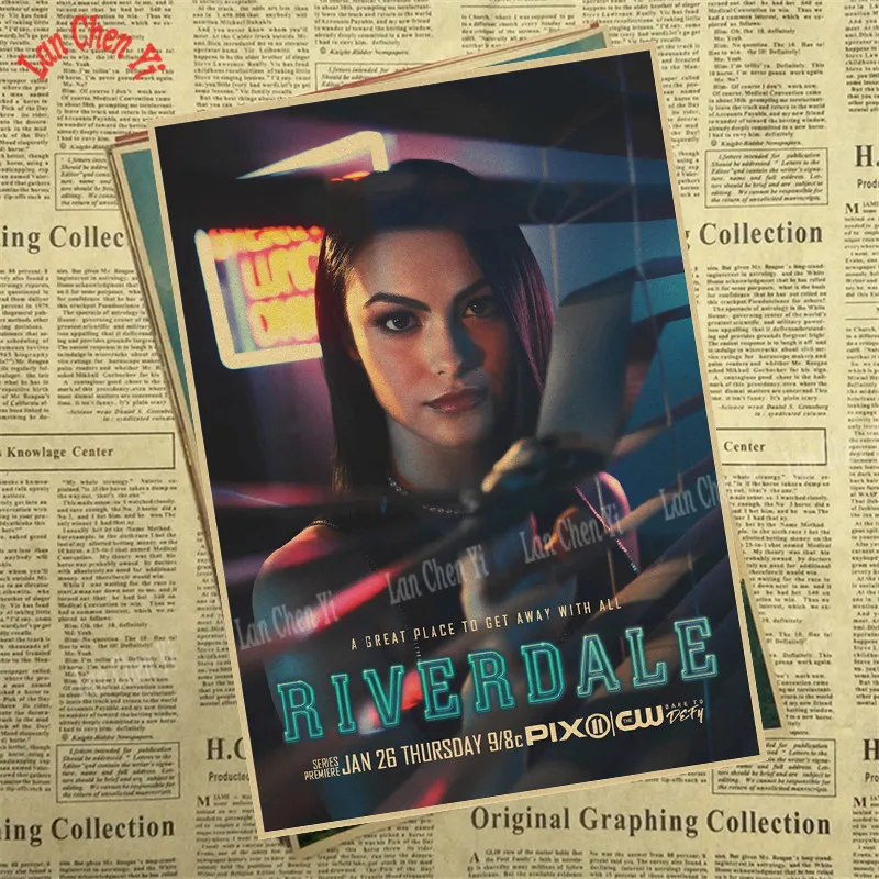 Винтажный постер Riverdale из крафт бумаги винтажный настенные наклейки для гостиной