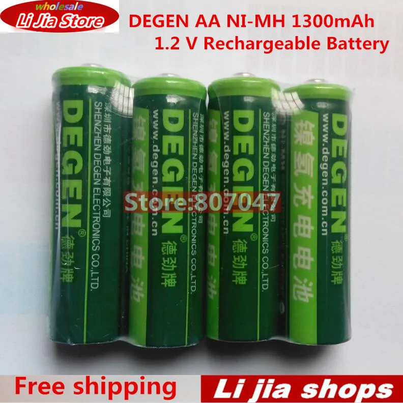 4 шт./лот DEGEN radio AA Размер Ni-MH 1300mAh 1 2 V аккумулятор | Электроника