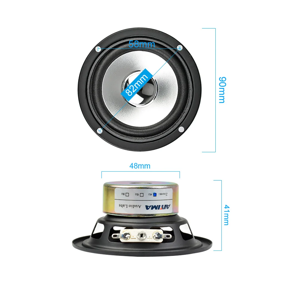 AIYIMA 2 шт. 3 дюймовый аудио портативный динамик s полный диапазон 10 Вт 4 Ом DIY HIFI
