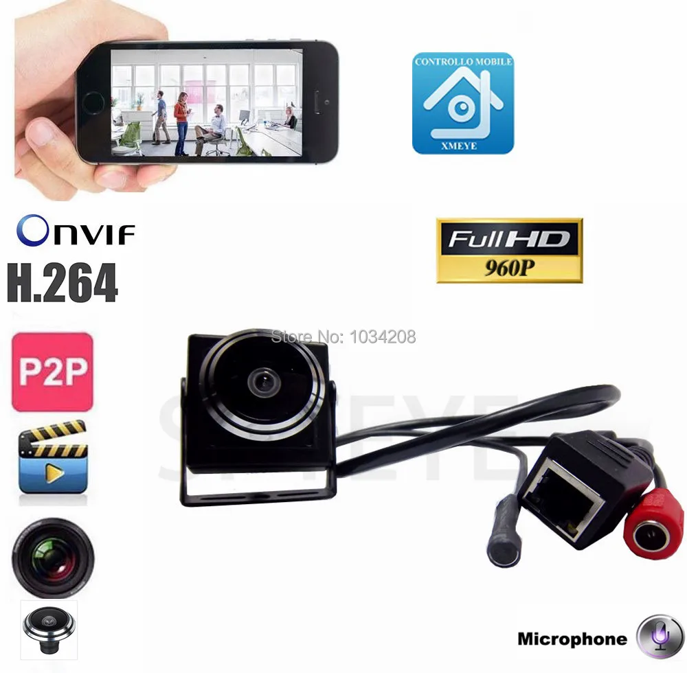 Cctv Аудио Видео камера Мини 960P IP сеть широкоугольная P2P Onvif подключи и работай с
