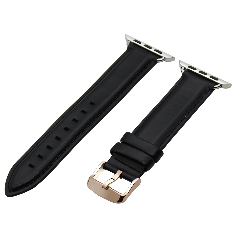 Масло воск натуральная кожа ремешок для часов iWatch Apple Watch 38 мм 42 мм ремешок из нержавеющей стали Пряжка Ремешок Браслет черный коричневый