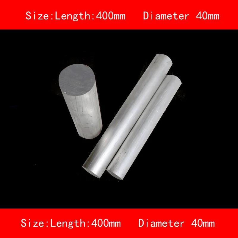 

smooth surface length 400mm diameter 40mm silver 6061# aluminum rod bar