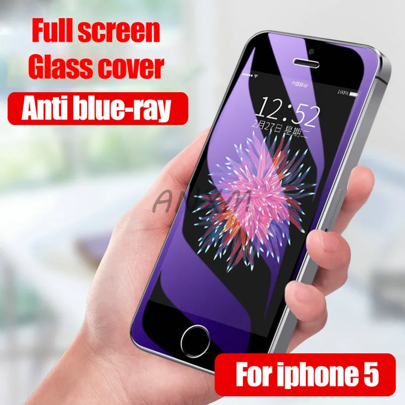 2 шт./лот закаленное стекло для Apple iPhone 5S 5 SE 5C защита экрана 9H анти Blu-Ray стекло для iPhone 5 Se защитная пленка, стекло