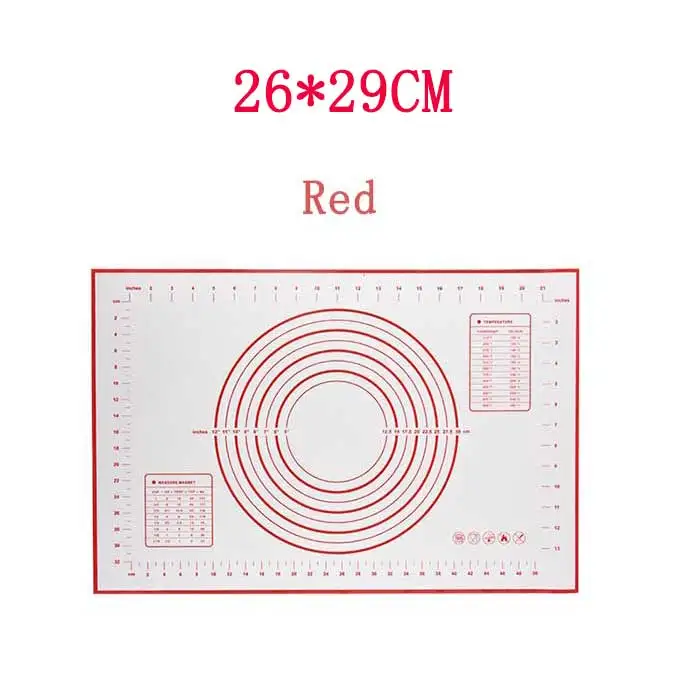 Small Red Антипригарный силиконовый коврик для выпечки большая разделочная доска для раскатки теста панель для замеса маты для теста антипригарный кондитерский лист подкладка для духовки - Цвет: Small Red