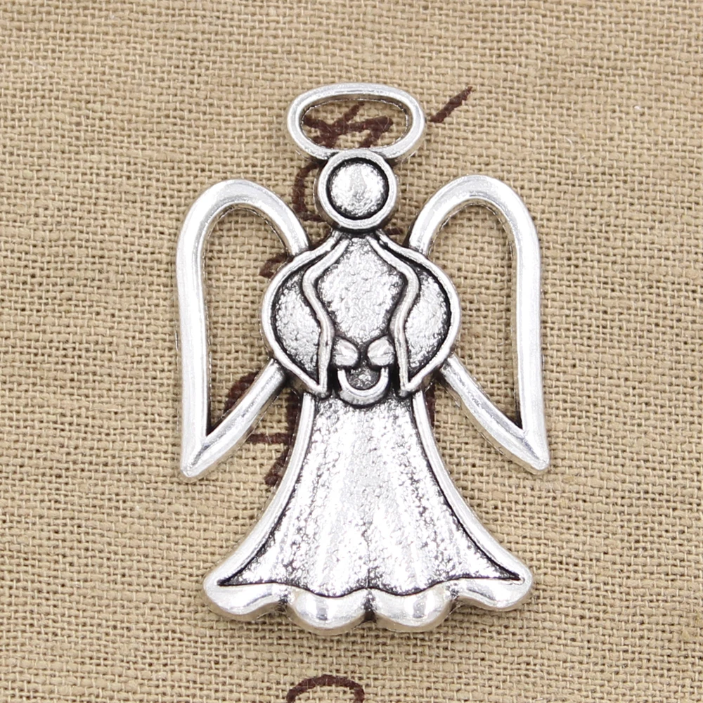 5 шт. посеребренные Подвески в виде ангела хранителя 45x29 мм|charms jewelry making|making
