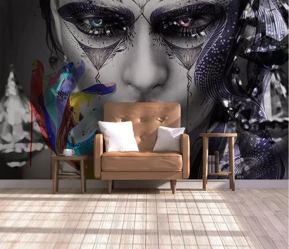 Beibehang пользовательские Настенные обои 3D тисненый рисунок персонажа красивая женщина Гостиная КТВ спальня обои обустройство дома