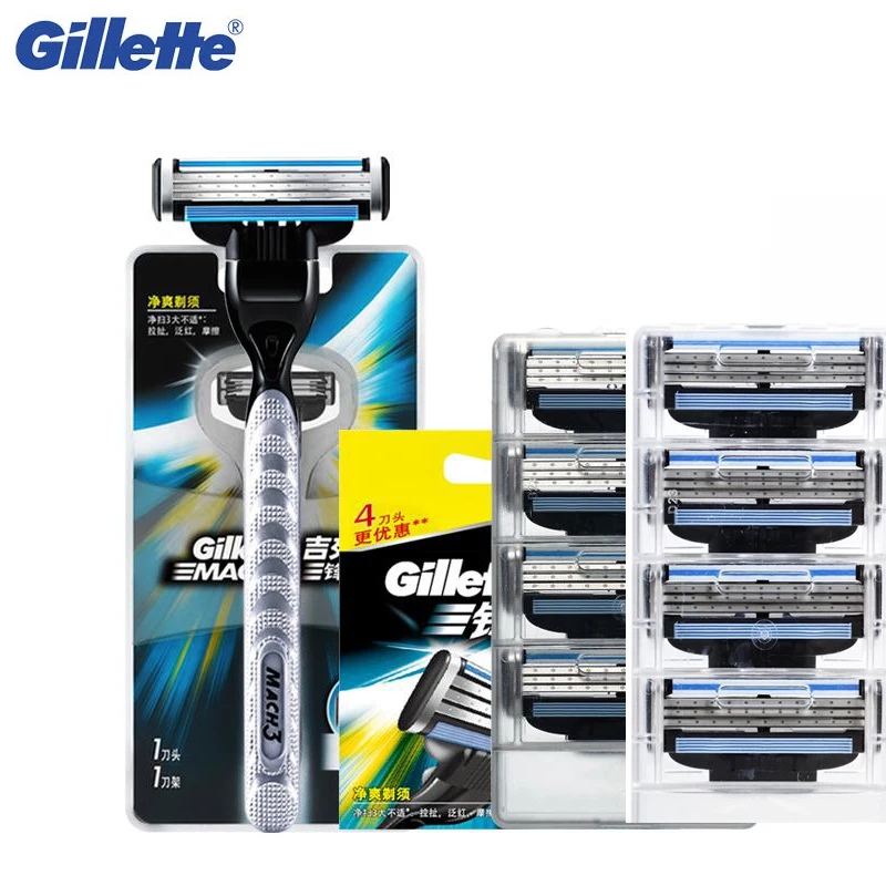 

Safety Razors Original Gillette Mach 3 Mens Shaving Razor Blades Shave Shaver Blades 1 Straight Razor 8 Blades