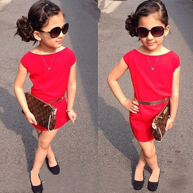 2018 Новое поступление Брендовое летнее однотонное платье для девочек Красивое