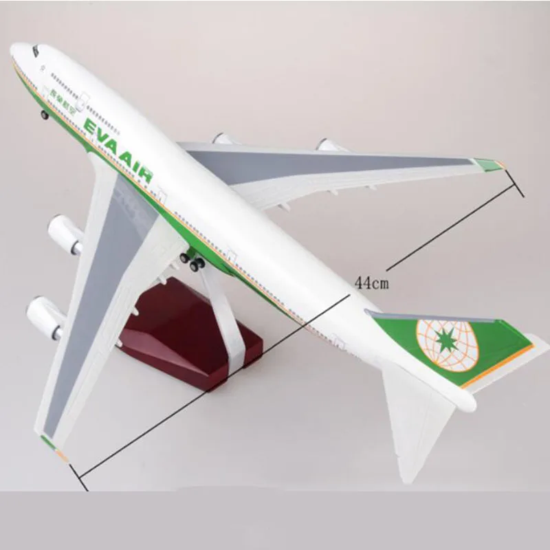 1/157 масштаб 47 см самолет Boeing B747 самолет Тайвань EVA AIR Airline Модель свет и колесо литья под давлением пластик Смола самолет