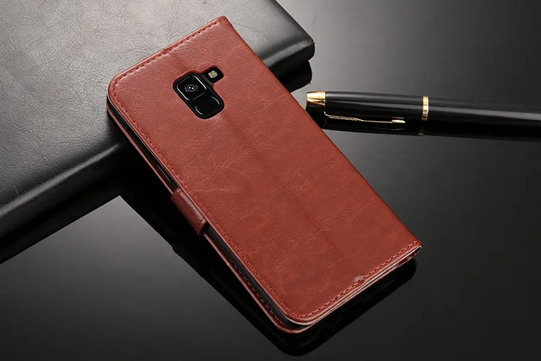 Премиум кожаный бумажник слотов для карт стоять флип чехол samsung Galaxy A8 2018 5 6 "SM-A530F